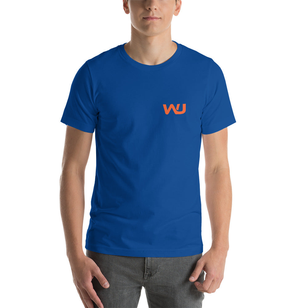 Mens Blue/Orange  Wahoo Junkies Short-Sleeve T-Shirt